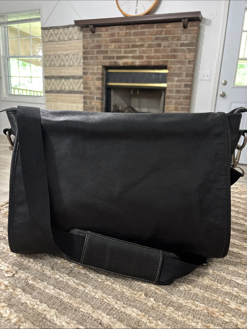 Wilson Vintage Black Men's Leather Messenger Bag -